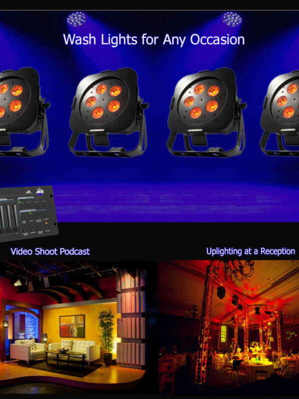 LED Stage Wash/Uplighting with Wireless Controller 12 Pack ~ FREE Delivery*